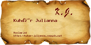 Kuhár Julianna névjegykártya